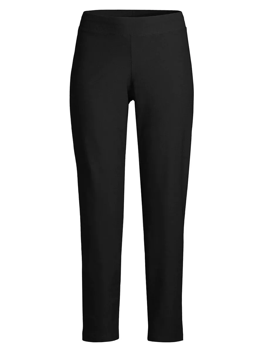 NEW Eileen Fisher Stretch Crepe Slim Ankle Pants in Black - Size PP #2481