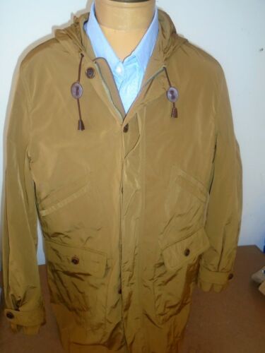 Massimo Dutti Hooded Polyester Blend Anorak Leather Trim Field Jacket NWOT XL   - Afbeelding 1 van 10