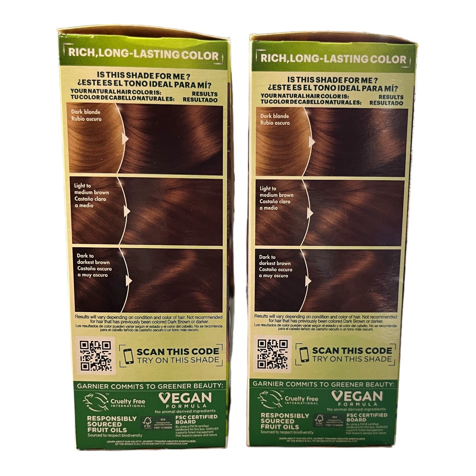 Garnier Nutrisse Permanent Hair Color  #535 Chocolate Caramel Lot 2 Boxes 