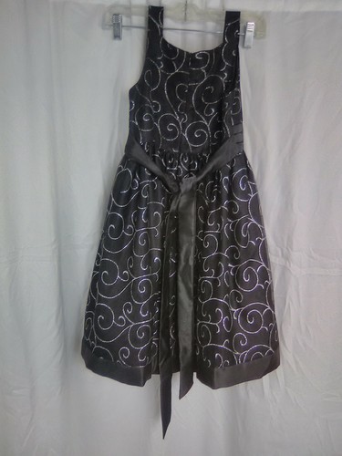 Love Dress Sleeveless Straps Black Silver Girl Sz 8 - Picture 5 of 8