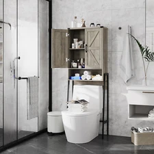 Over the Toilet Storage Cabinet with 2-Door Design Bathroom Organizers and Stora