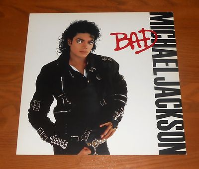 Michael Jackson Bad Poster 2-Sided Flat Square Vintage 1987 Promo
