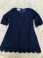 April Girl Sz. 110 Blue Lace Soft Lined Dress. Cute, Exc. Condition