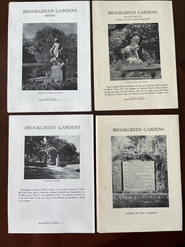 4 Vintage  1945 Brookgreen Gardens  Booklet Travel Brochures