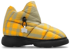 NIB Burberry Pillow Hunter Yellow Check Padded Logo Drawstring Boots 45 12 $1050