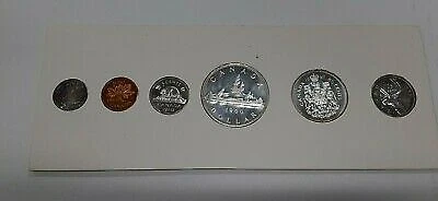 1960 Canada Mint Set- 6 BU Coin Set w/Toning in RCM Cardboard