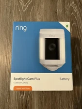Ring Spotlight Cam Plus - NEXT DAY SHIP - Wireless Battery White  **BRAND NEW**