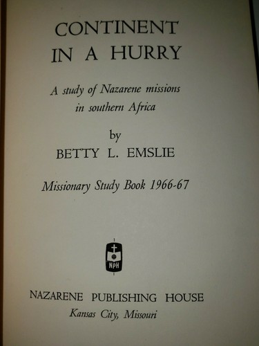 CONTINENT IN A HURRY Missionary Study BOOK 1966-1967 - Picture 3 of 9