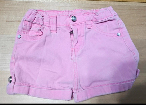 Girls Pink Solid Shorts 4T Cotton/Spandex Button Zip Pockets Spring/Summer