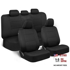 PolyPro Car Seat Covers Full Set in Front and Rear Split Bench Solid Black