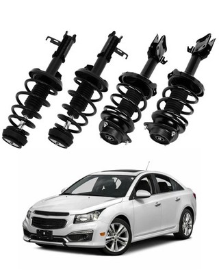 4-Piece Front Strut Kit For 2016-2019 Chevy Cruze — Includes Coil Springs & Sway Bars