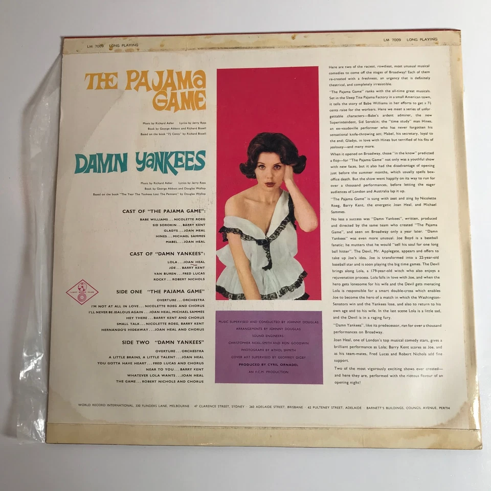 The Pajama Game - Damn Yankees - Vinyl Lp 1961 Record - Image 2 of 4