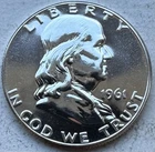 1961 Proof Franklin Half Dollar 90% Silver-INV#8558