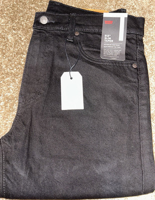 Levi's Men's 512 Black Slim Taper Stretch Denim Jeans Dark Wash Button 5-Pocket