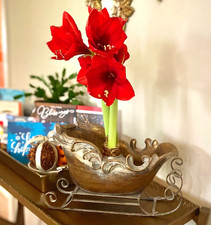 Vintage Heavy Resin and Metal Tabletop Centerpiece Christmas Sleigh -Sleigh ONLY