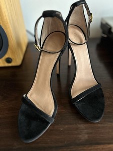 Calvin Klein Collection Women’s Black Suede Open Toe Stiletto Size 39 $100
