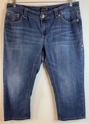 Seven7 Luxe Women's Capri Blue Jeans Size 16