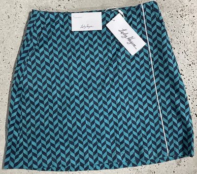 Lady Hagen Women s Turquoise Herringbone 17'' Wrap Golf Skort Sz. 2 NEW WGH37003