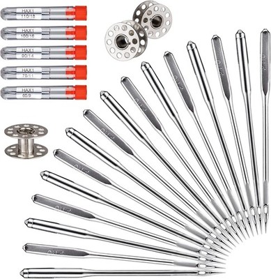 Sewing Machine Needles 50 PCS HAX1 Universal 5 Sizes Compatible - Singer Brother