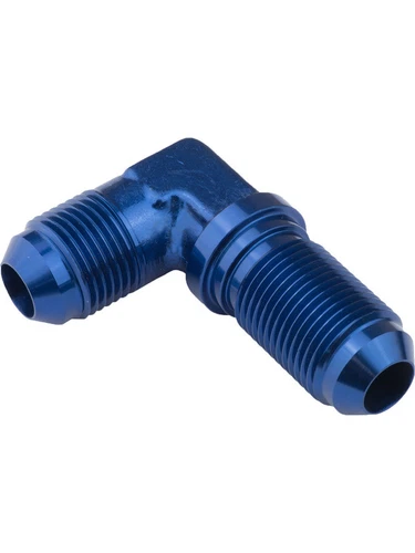 Proflow 90 Degree Adaptor AN Flare -10AN Bulkhead, Blue (PFE833-10) - Picture 1 of 12