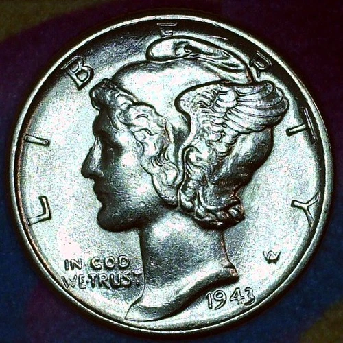 1943-P Mercury Dime – Uncirculated – Brilliant 90% Silver
