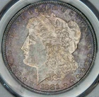 1881-S__MS 64__Morgan Silver Dollar__PURPLE / PINK TONER__PCGS, Unc Coin