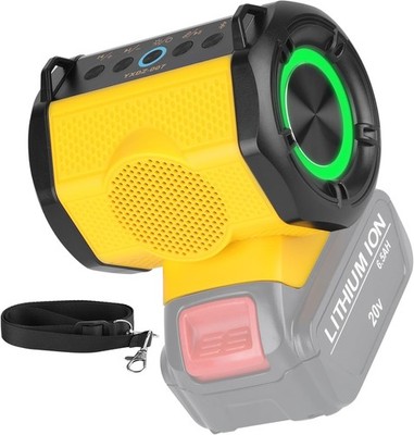 Cordless Portable Bluetooth Speaker Compatible with Dewalt 20V Max Battery w/USB