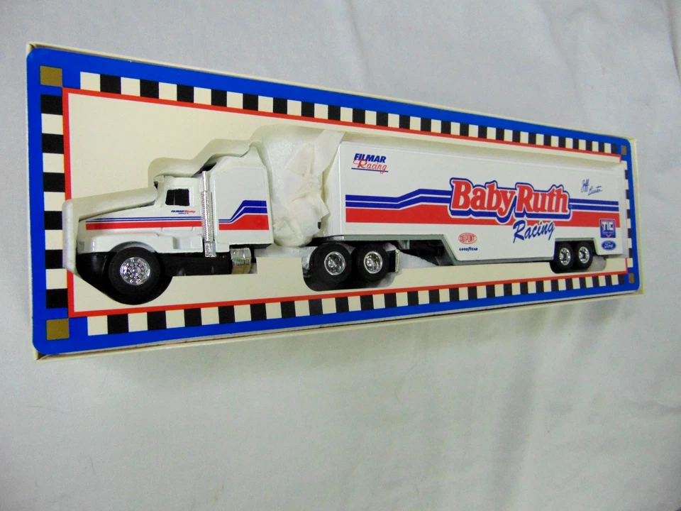 Semirremolque ERTL 1993 BabyRuth Racing Busch escala 1/64 metal fundido a presión nuevo en caja Foto 2 de 4