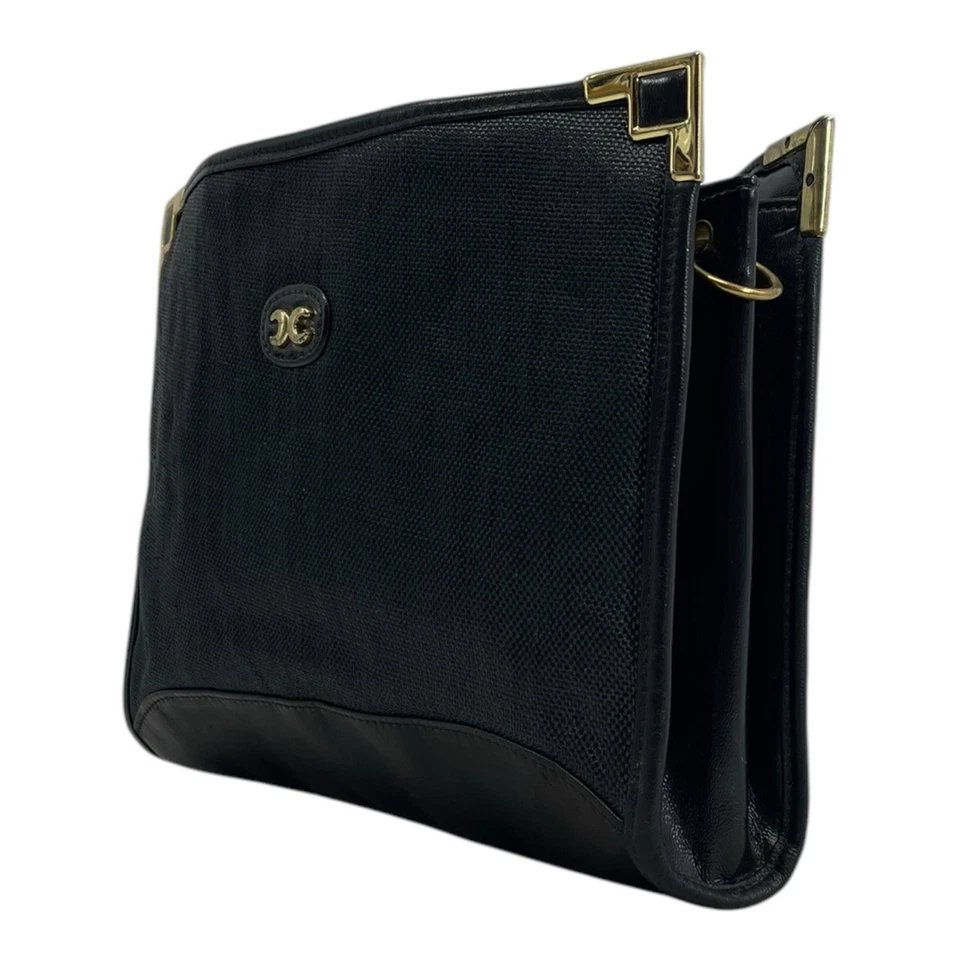 复古 70 年代帆布皮革手提包手拿包 斜挎包 单肩包 多节 — 第 4/4 张图片