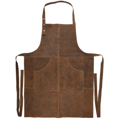 Büffel Leder BBQ Grill Schürze Koch Männer mit Taschen Meister Geschenk Kellner