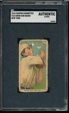 T213-2 Coupon Cigarettes Frank Home Run Baker SGC Authentic - New York Yankees