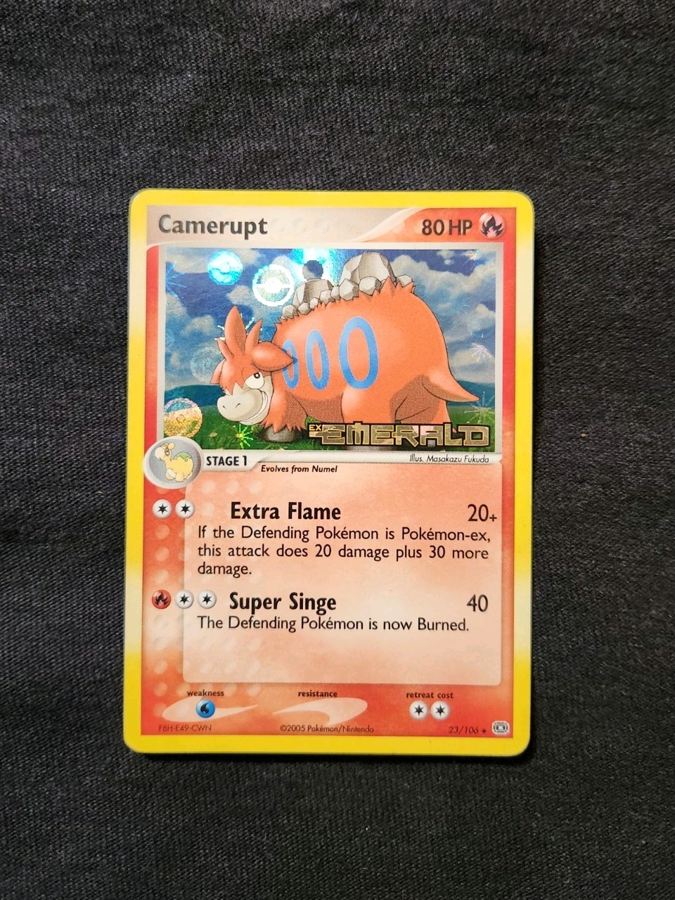 2003 Pokemon Camerupt 23/106 EX Emerald Reverse Holofoil Moderately Played