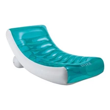 Intex Rockin' Blue/White Vinyl Adult Inflatable Lounge Pool Float 74 L x 20 H x