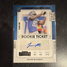 Panini 2021 Contenders Javon McKinley Autographed Rookie Ticket #294 Lions