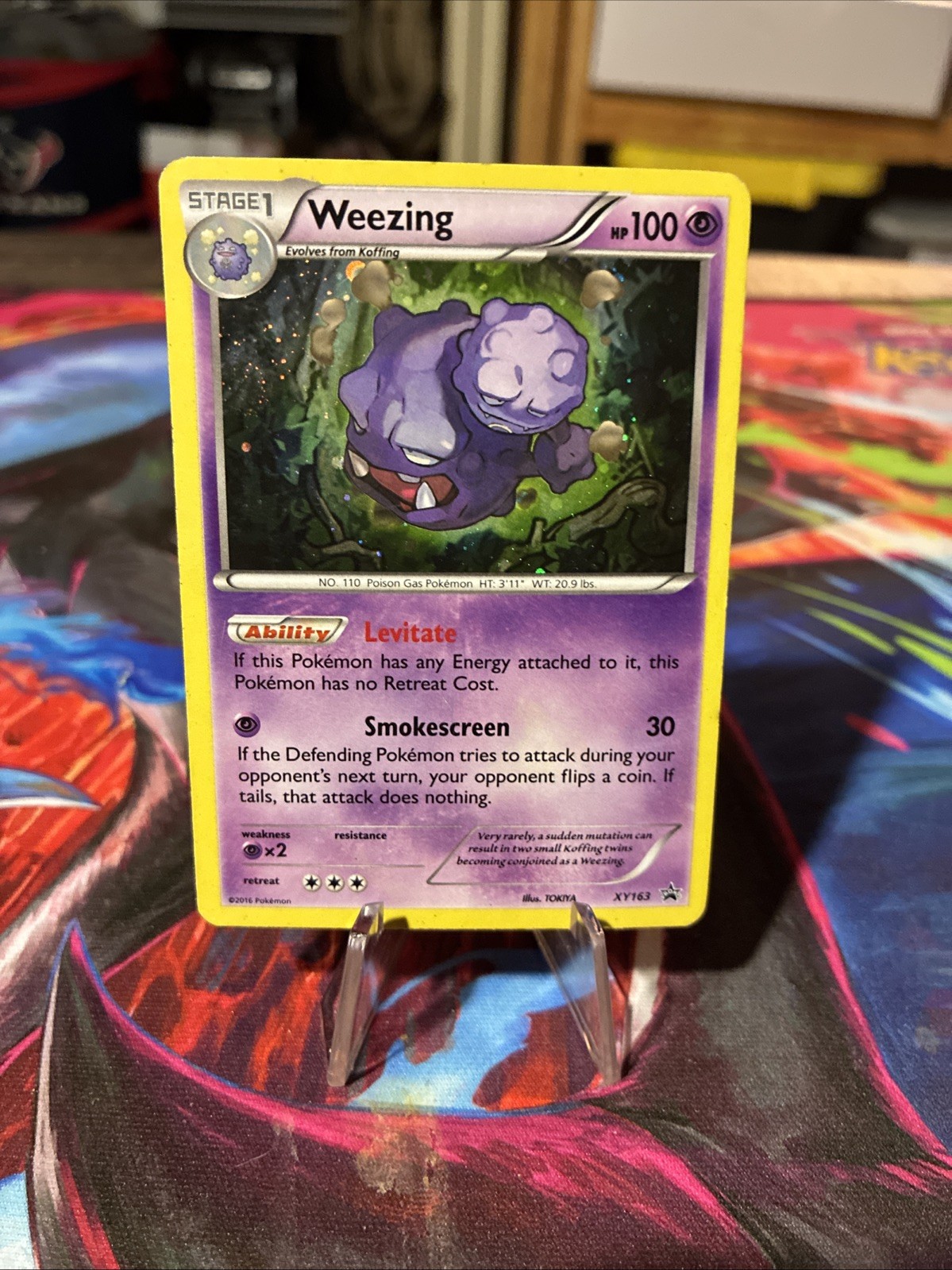 Pokemon TCG XY Weezing XY163 Black Star Promo Cosmos Holo BEAUTIFUL SWIRL!!