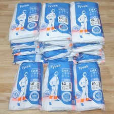 25 Dupont Tyvek 800J Hooded Coveralls TJ198TWHLG0025PI, Size L / Large, White