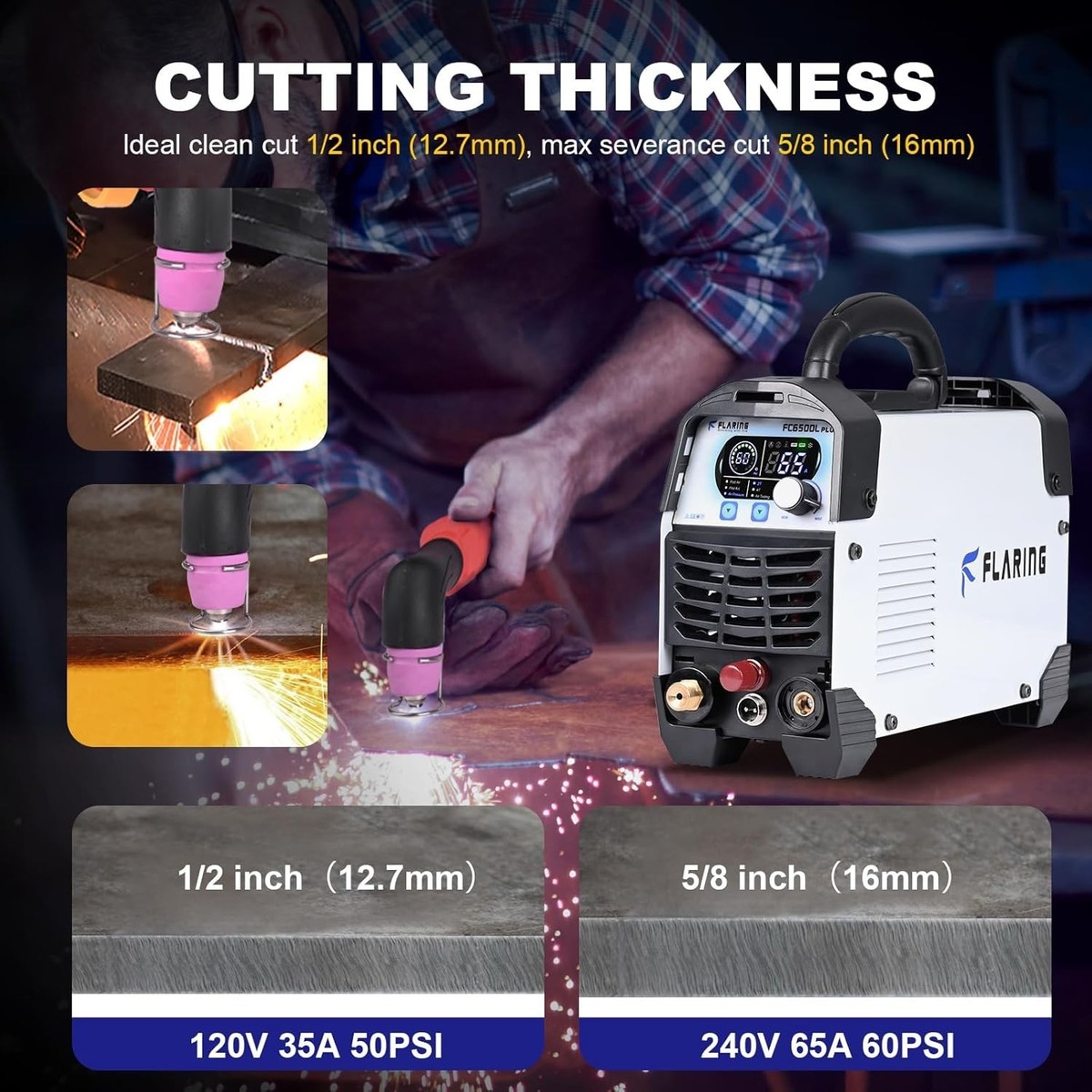 Buy FLARING Plasma Cutter Non Touch 50 AMP 220V FL550 1/2'' Clean Cut Max 16mm Igbt High Frequency In Buy FLARING Plasma Cutter Non Touch 50 AMP 220V FL550 1/2'' Clean Cut Max 16mm Igbt High Frequency In