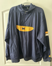 Starter Michigan Wolverines Jacket Blue/Yellow Men's Size 2XL