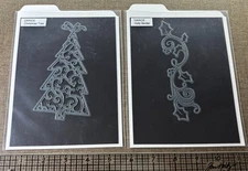 Darice Lot of 2 Dies - Christmas Tree & Holly Border