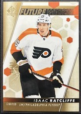2022-23 UD SP Authentic Isaac Ratcliffe 118 Future Watch Limited Gold 86/99 RC