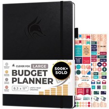 Budget Planner, Monthly Bill Tracker Book 8.3"x11" Black