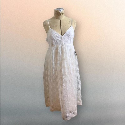 Lulus White Lace Midi Dress Size M
