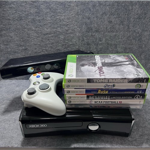 Console MICROSOFT Xbox 360 Slim Noir 4 Go + 1 manette + Kinect Adventures + Kinect d'occasion