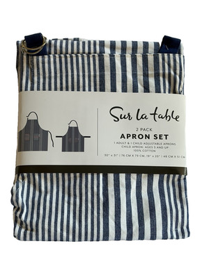 NWT Sur La Table Parent & Me Matching Blue Striped Apron