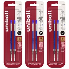 Uniball Jetstream RT Ballpoint Pen Refills, 1.0mm Medium Point, Blue Ink, 6 R...