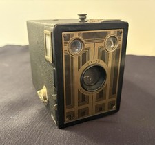 Vintage Eastman Kodak Camera SIX-20 Brownie Junior Black, Art Deco.
