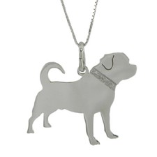 Necklace with Rottweiler breed dog pendant 925 silver FREE ENGRAVING