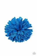 Paparazzi Hair Clip- Neon Garden- Blue Single Hair Clip Petal Layered Blossom