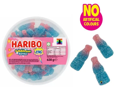 Haribo FIZZY BUBBLEGUM BOTTLES ZING Sweets LARGE Jelly Gummy Candy CHRISTMAS