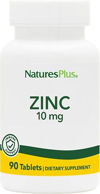 NaturesPlus Zinc Tablets - 10 mg, 90 Vegetarian Supplements - Immune System Supp